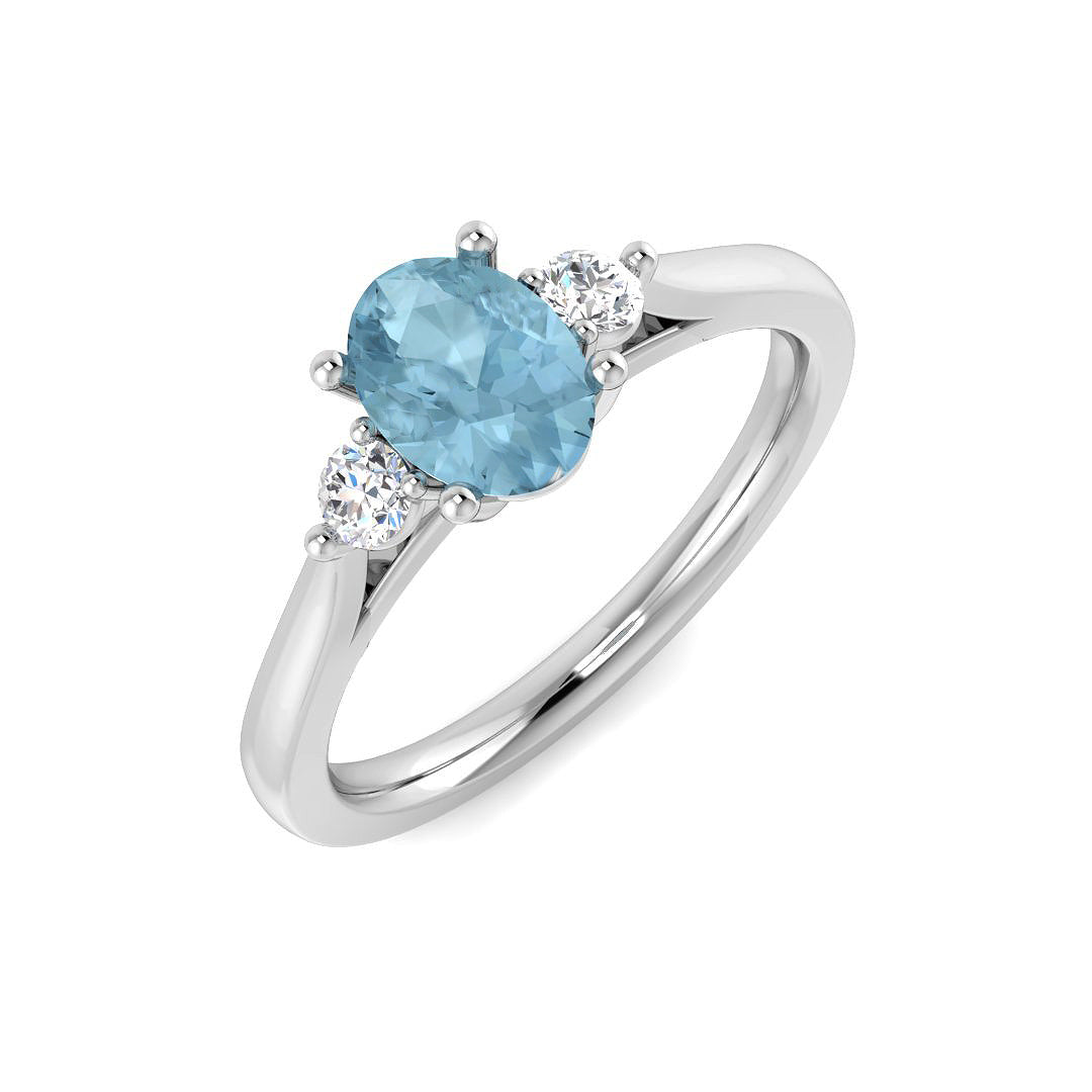 9ct White Gold 1.19ct Aquamarine Ring