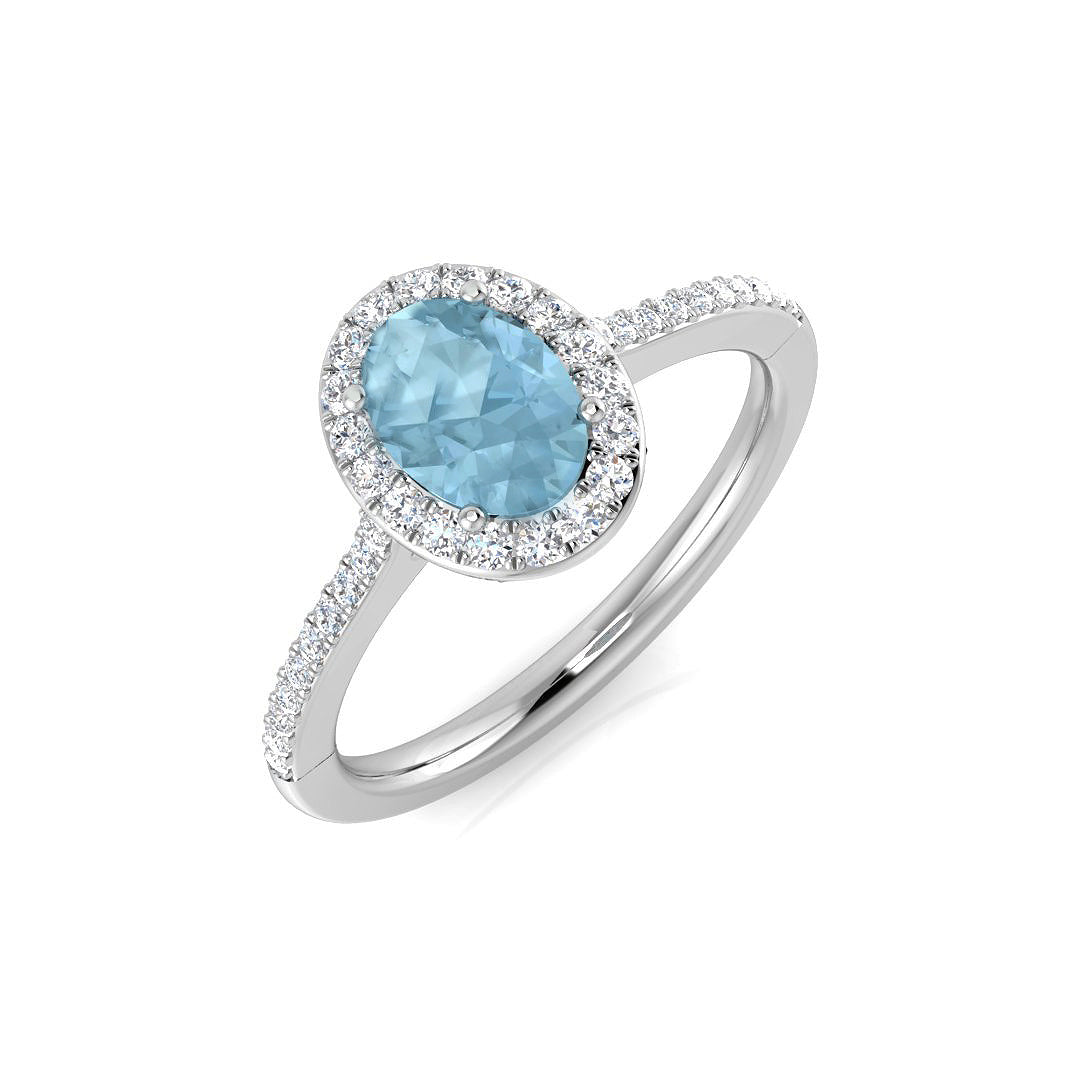 Platinum 0.79ct Aquamarine Ring