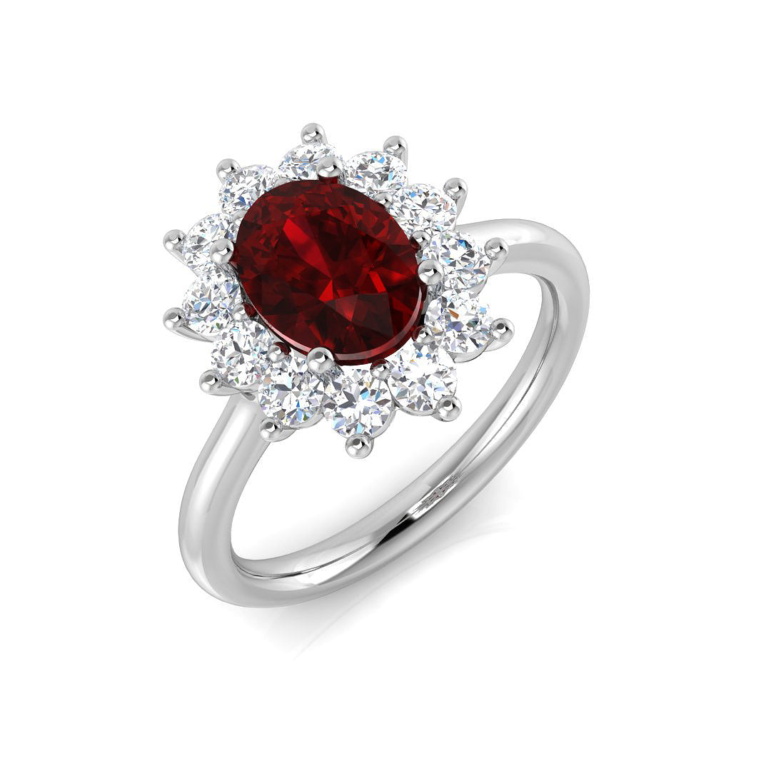 Platinum 2.05ct Ruby Ring