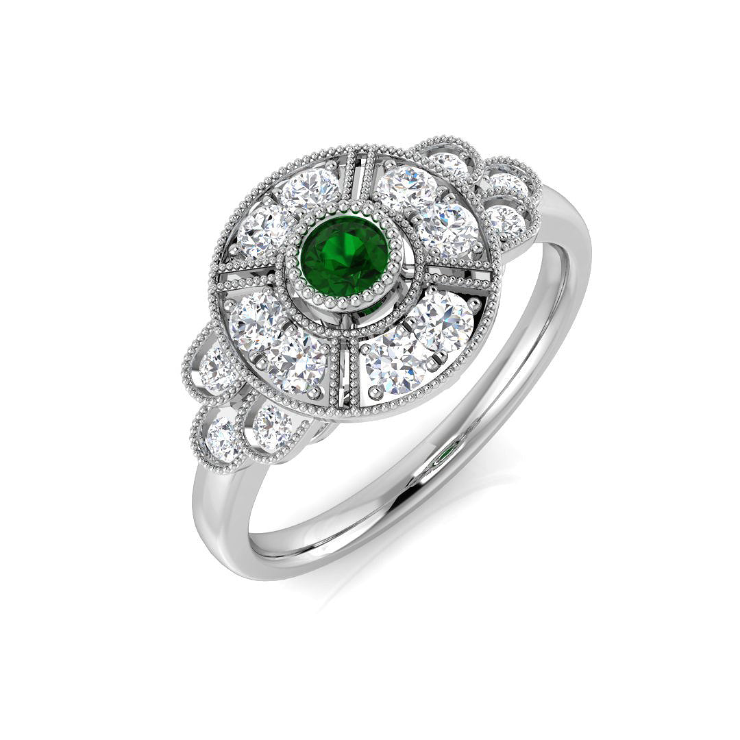 Platinum 0.50ct Emerald Ring