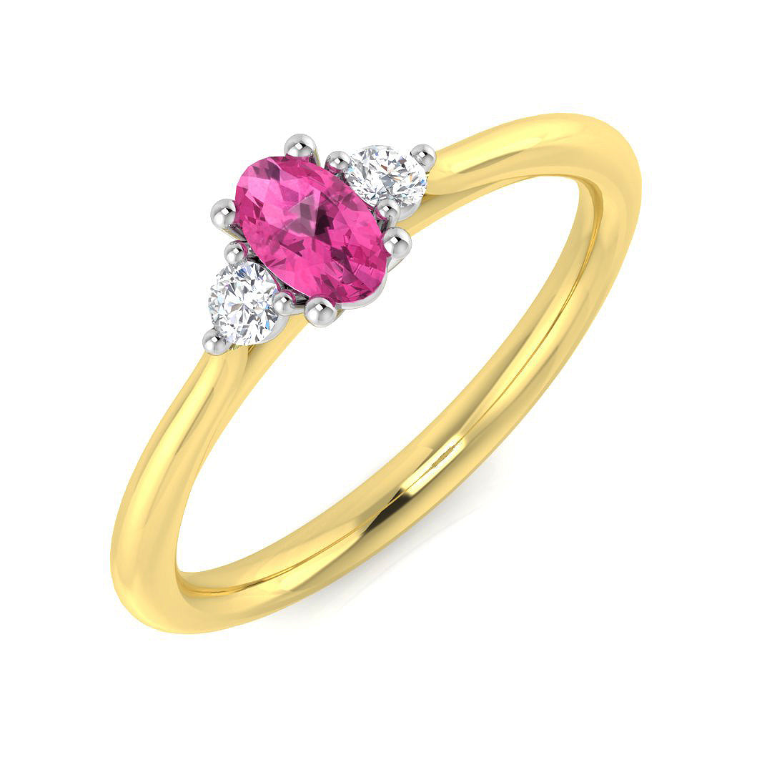18ct Two-Tone Gold 0.38ct Pink Sapphire Ring
