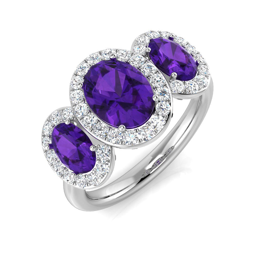 9ct White Gold 2.28ct Amethyst Ring