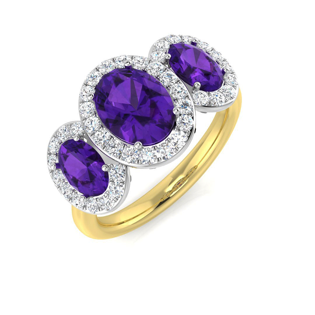 9ct Two-Tone Gold 2.28ct Amethyst Ring