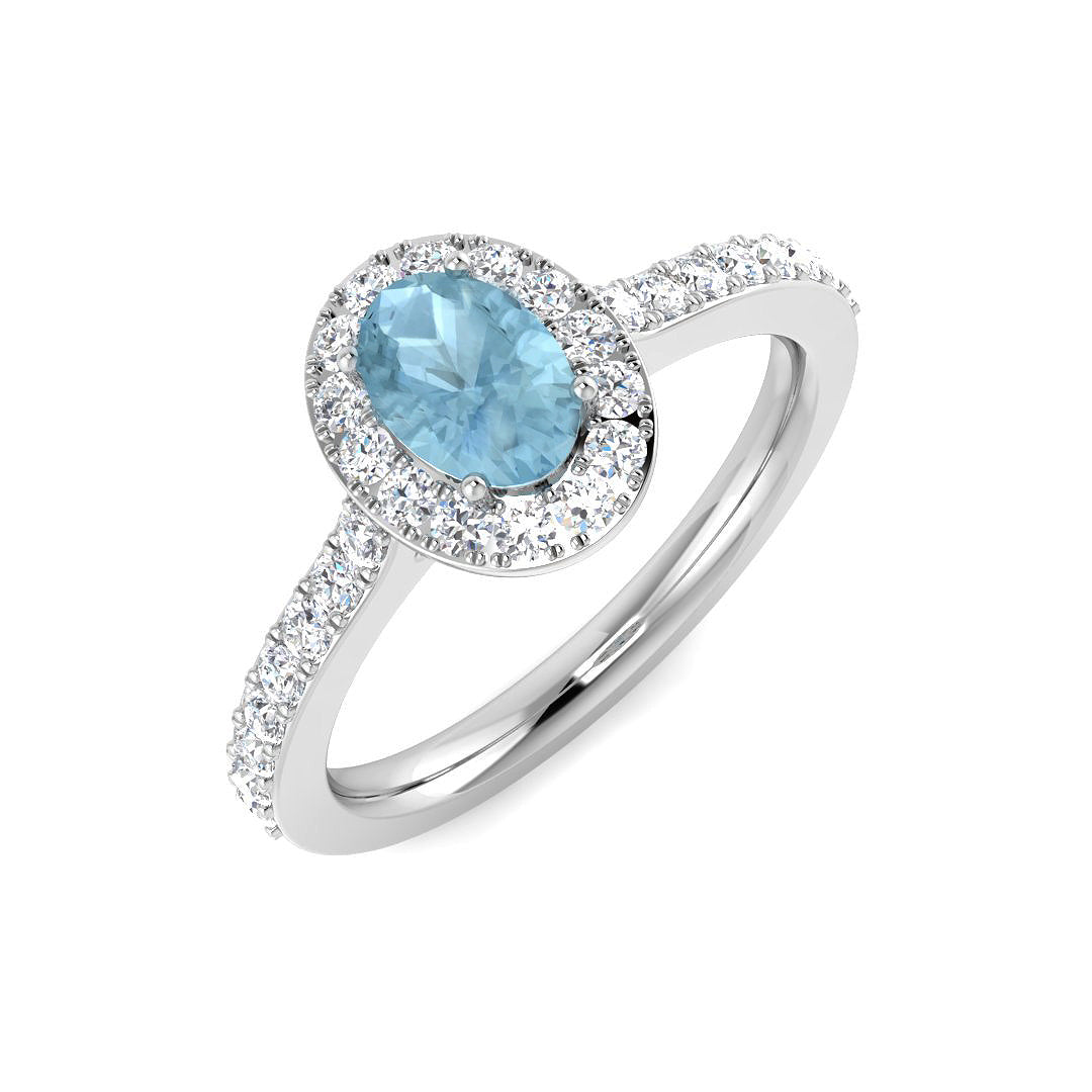 Platinum 0.79ct Aquamarine Ring