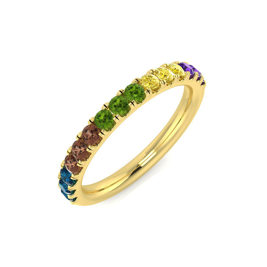 9ct Yellow Gold 0.48ct Blue Diamond Ring