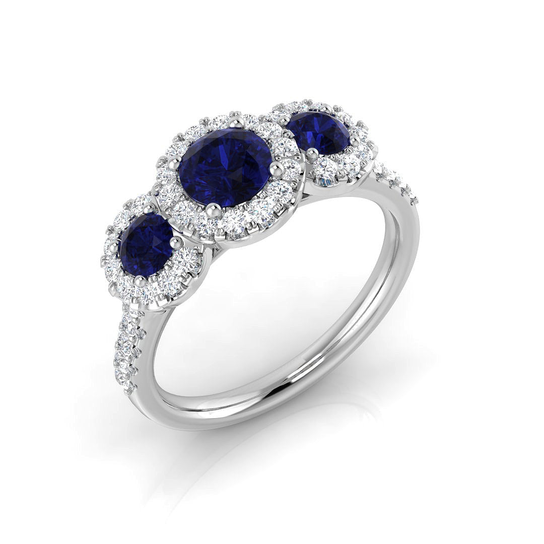 18ct White Gold 1.46ct Blue Sapphire Ring