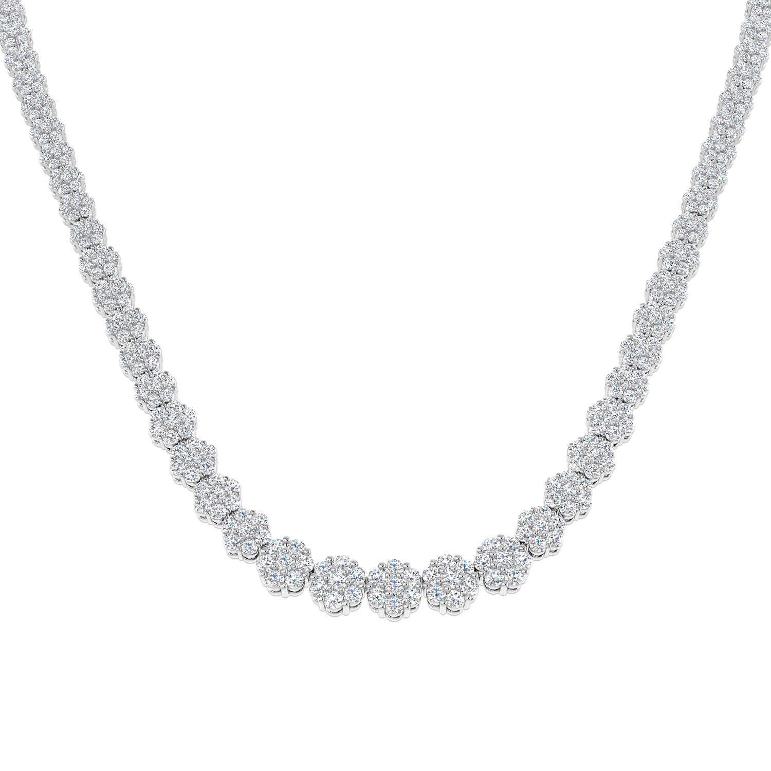 9ct White Gold 6.52ct G SI2 Diamond Necklace