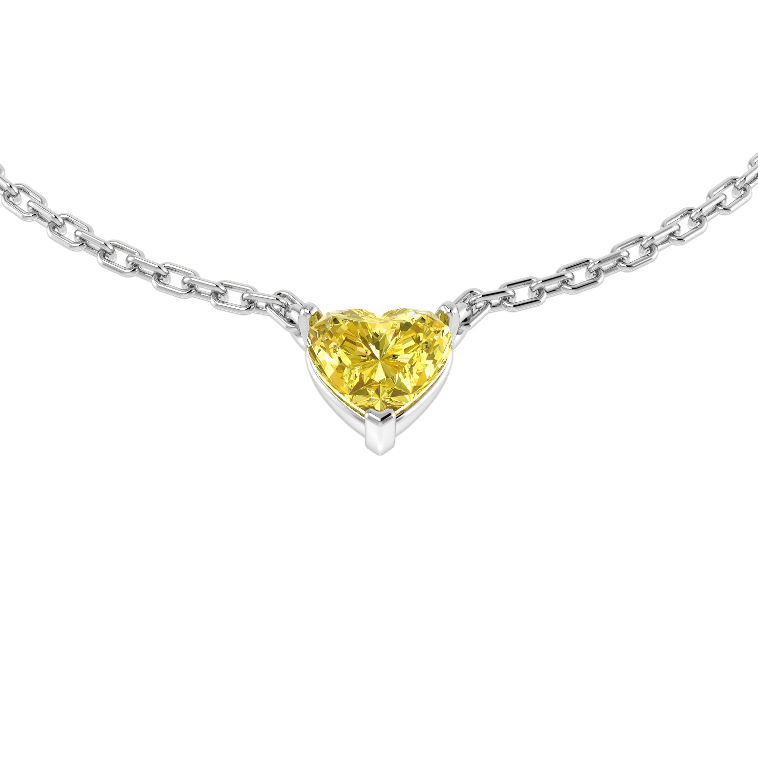 18ct White Gold 0.42ct G SI1 Yellow Diamond Necklace