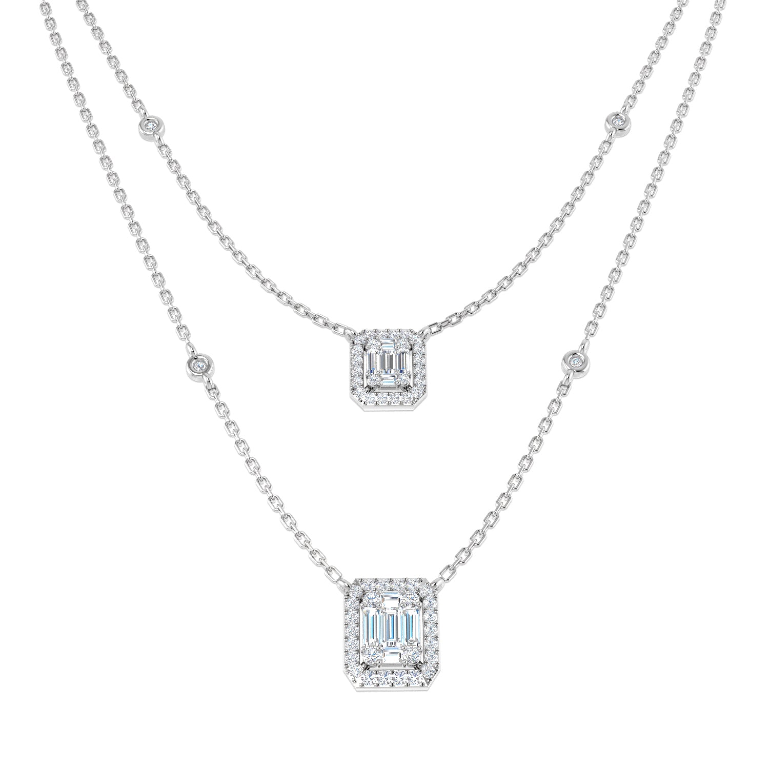 18ct White Gold 0.67ct G SI2 Diamond Necklace