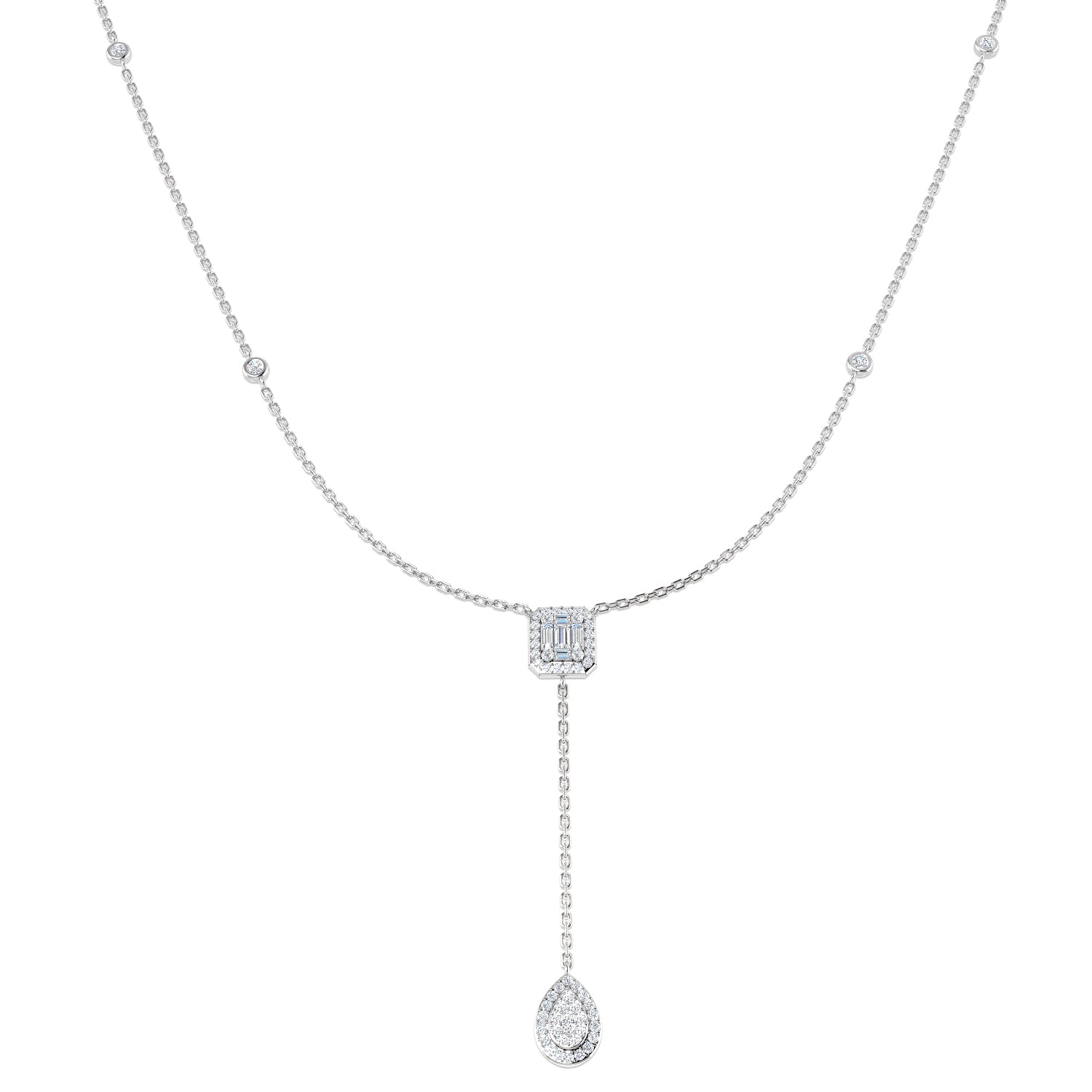 18ct White Gold 0.42ct G SI2 Diamond Necklace
