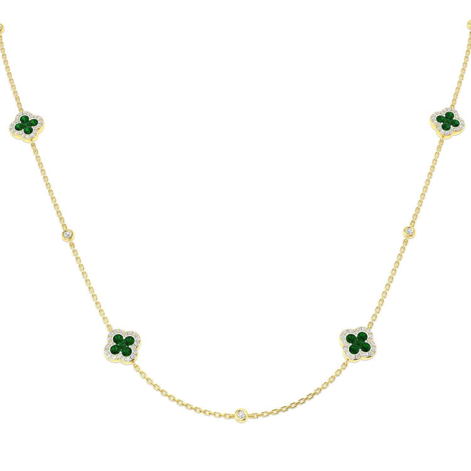9ct Yellow Gold 1.43ct Emerald Necklace