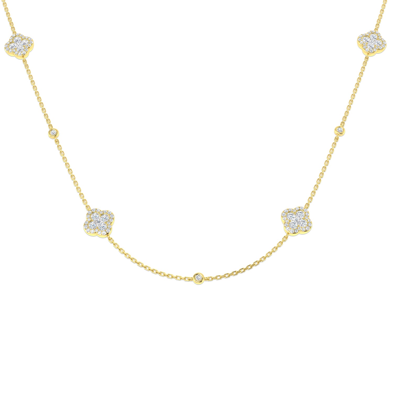 9ct Yellow Gold 1.40ct G SI2 Diamond Necklace