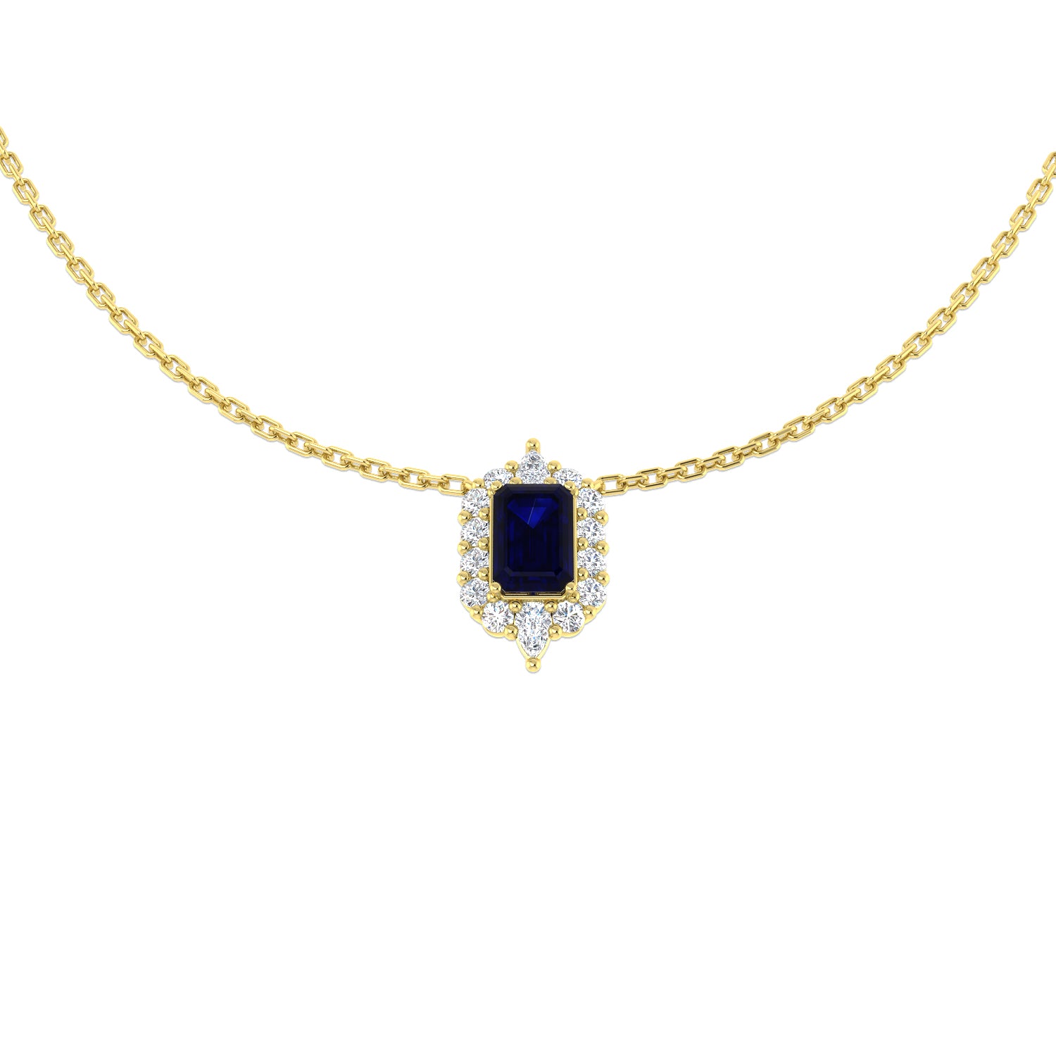 18ct Yellow Gold 1.09ct Blue Sapphire Necklace