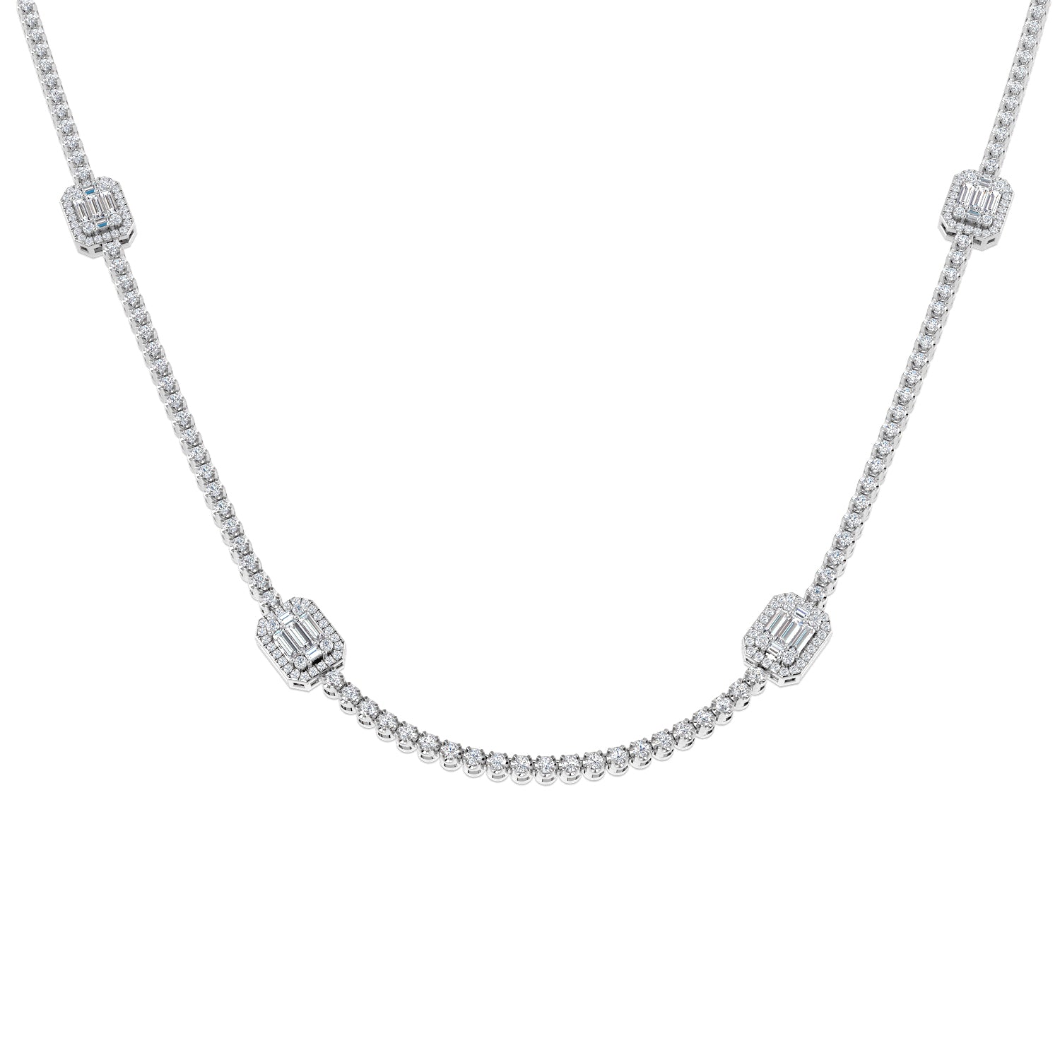 18ct White Gold 3.67ct G SI2 Diamond Necklace