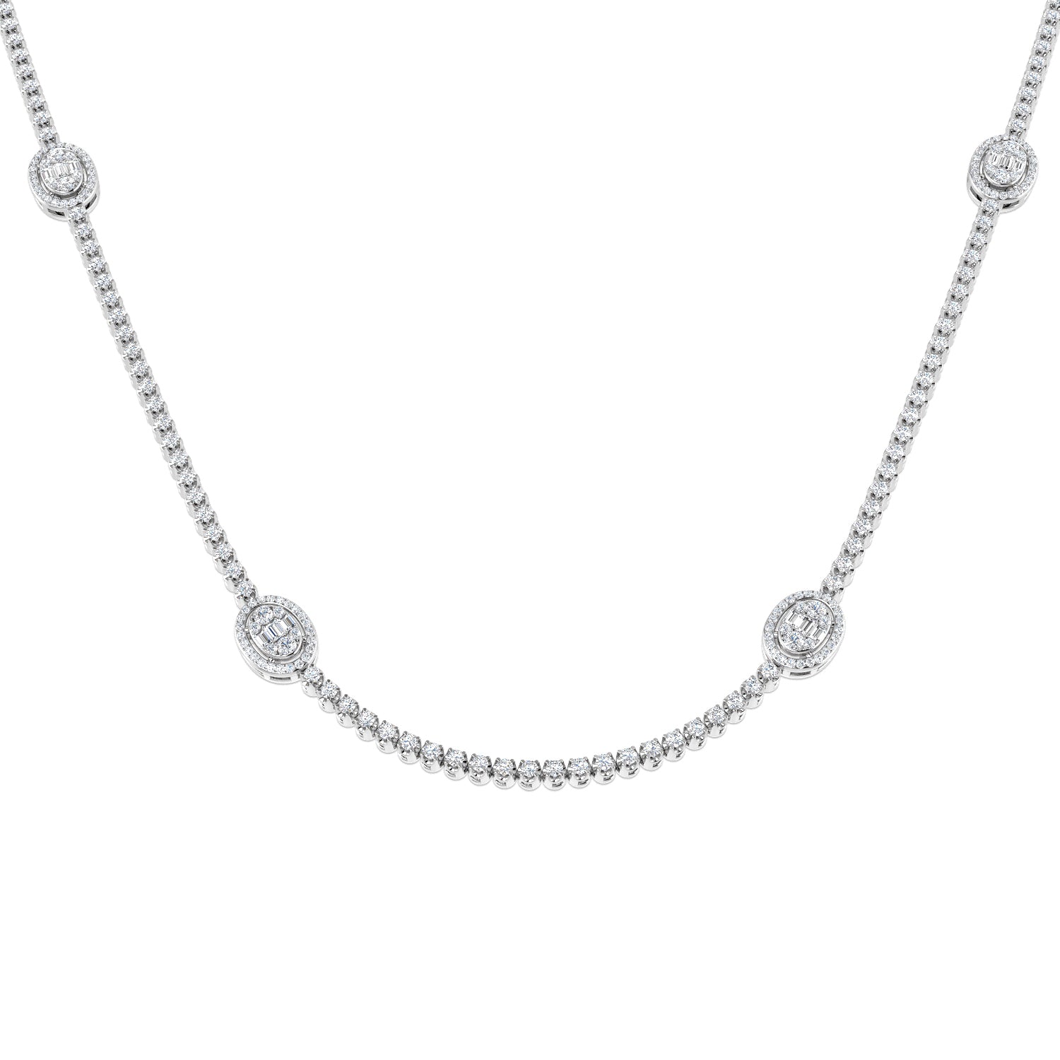 18ct White Gold 3.25ct G SI2 Diamond Necklace