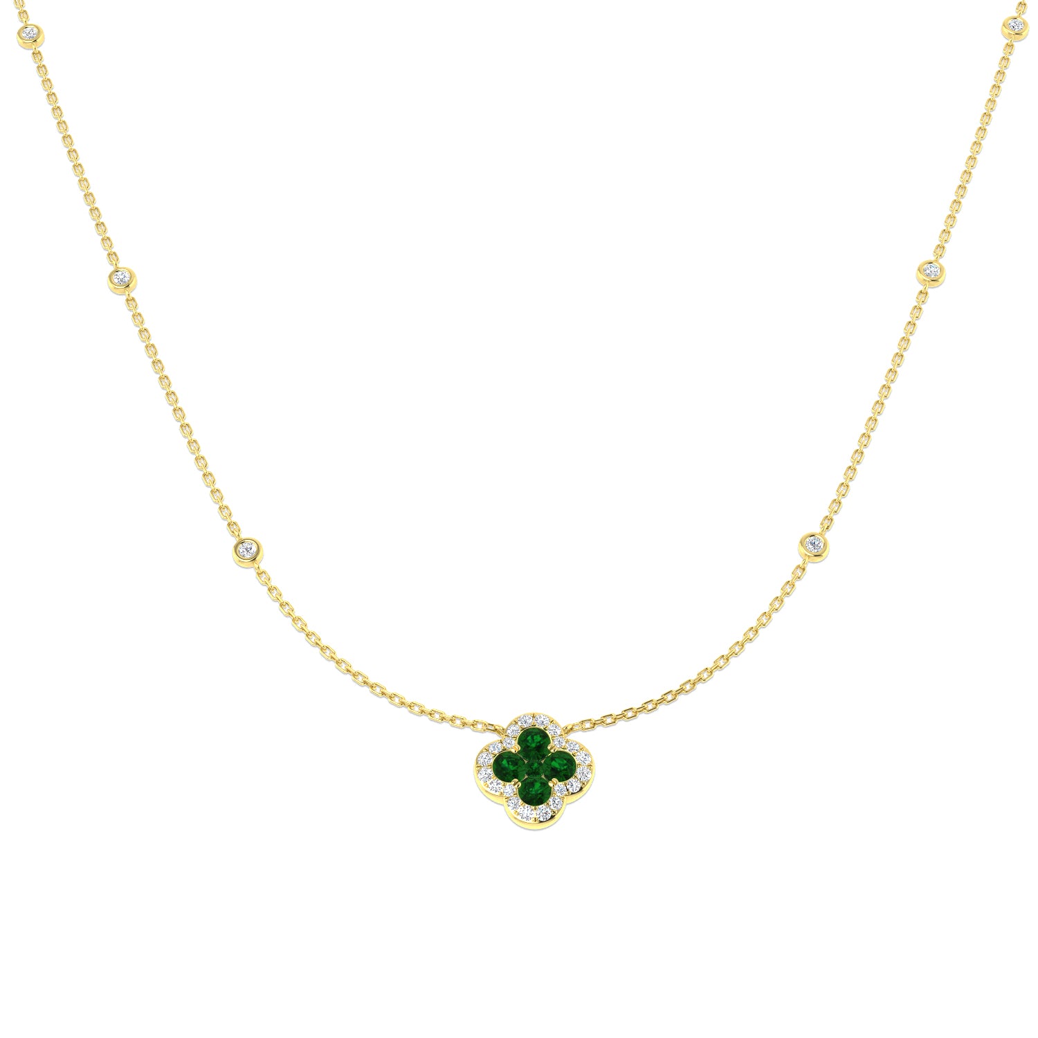 18ct Yellow Gold 1.03ct Emerald Necklace