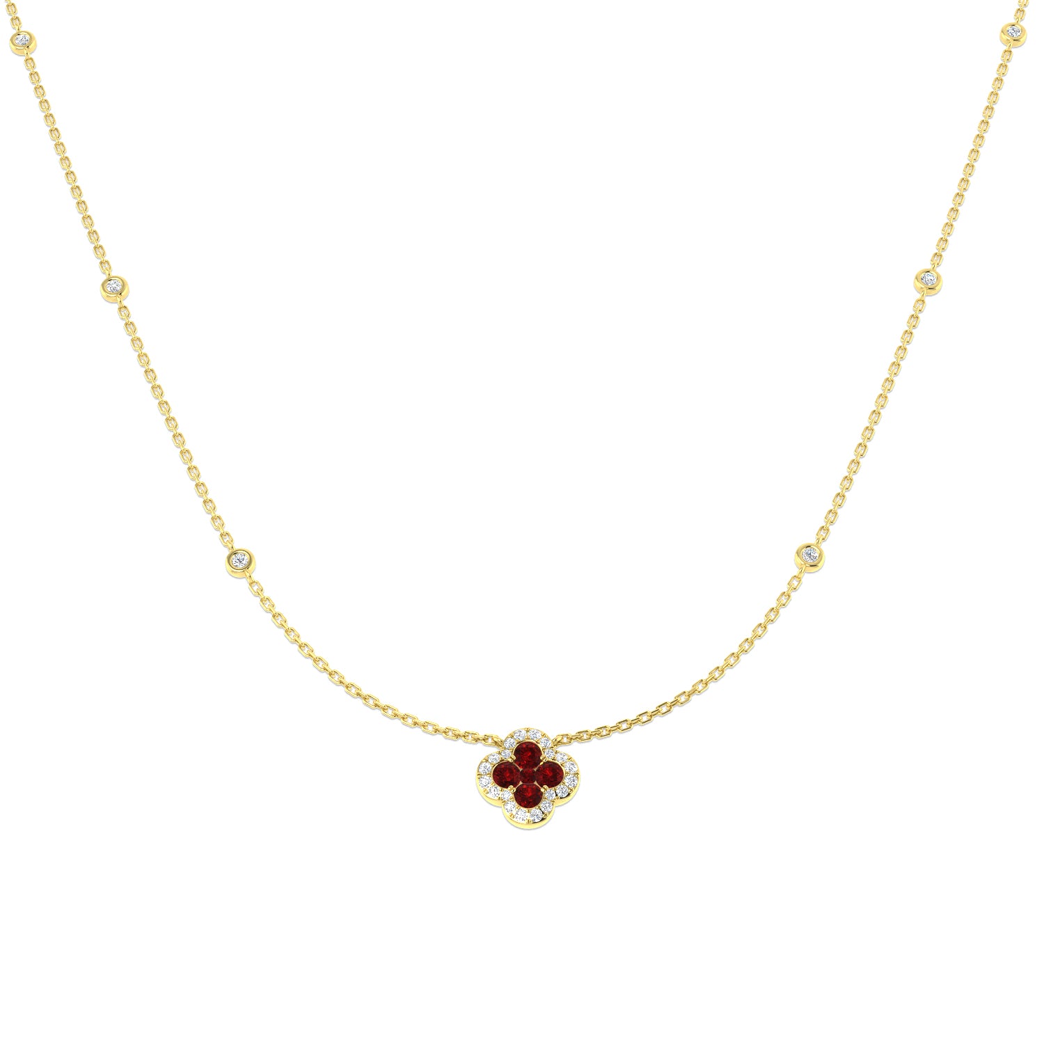 18ct Yellow Gold 0.69ct Ruby Necklace