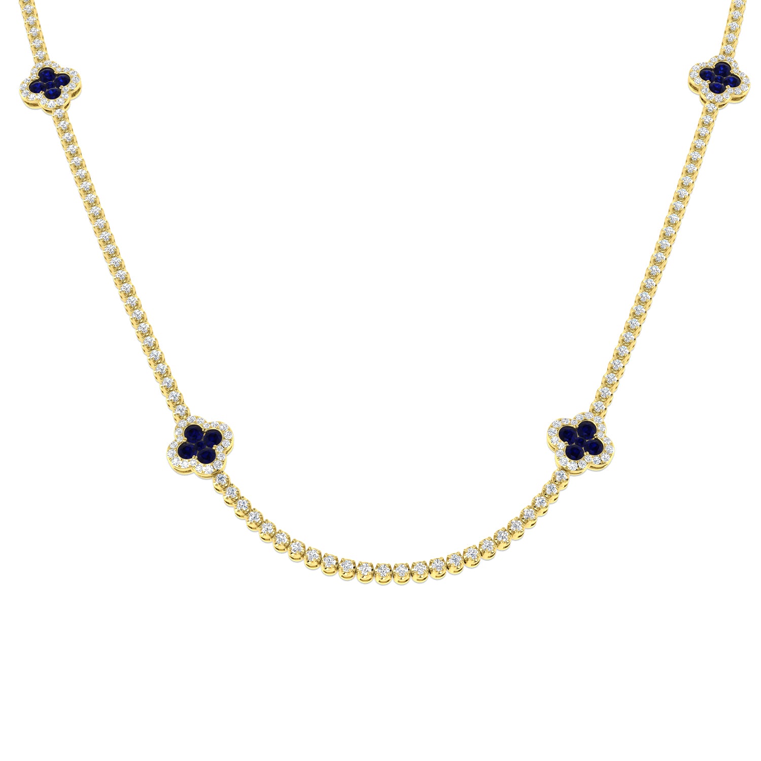 18ct Yellow Gold 8.06ct Blue Sapphire Necklace