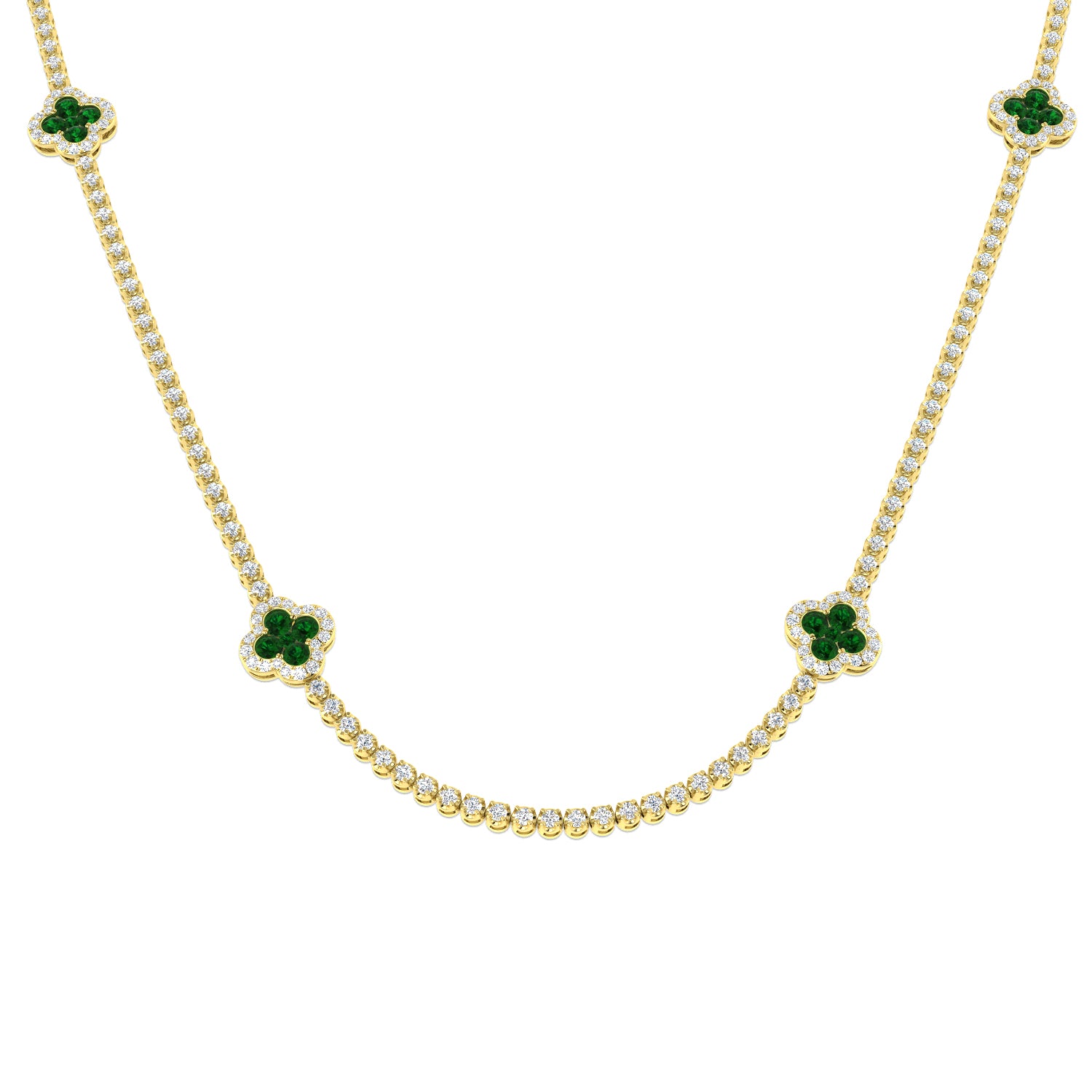 18ct Yellow Gold 7.55ct Emerald Necklace