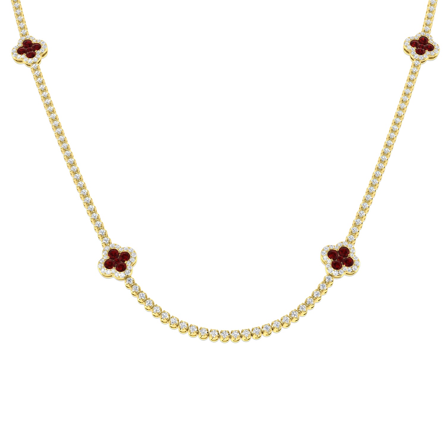 18ct Yellow Gold 7.44ct Ruby Necklace