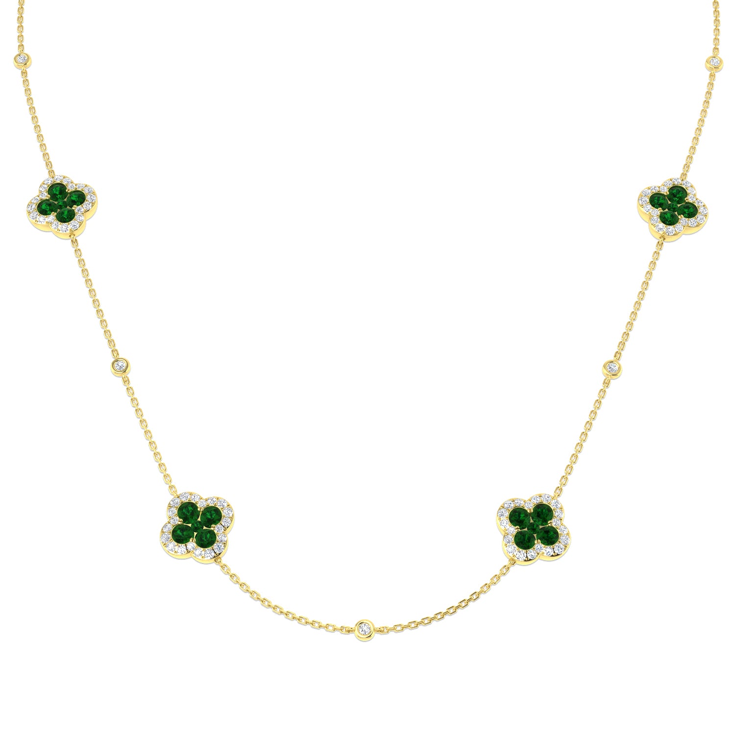 18ct Yellow Gold 3.96ct Emerald Necklace