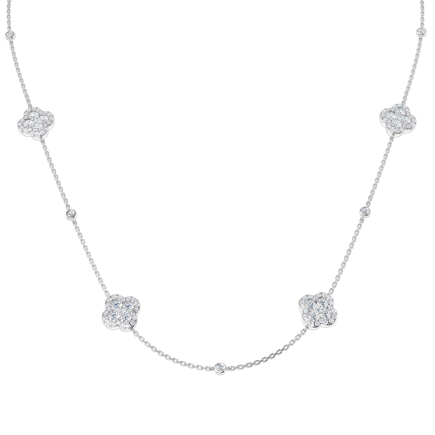 18ct White Gold 2.47ct G SI2 Diamond Necklace