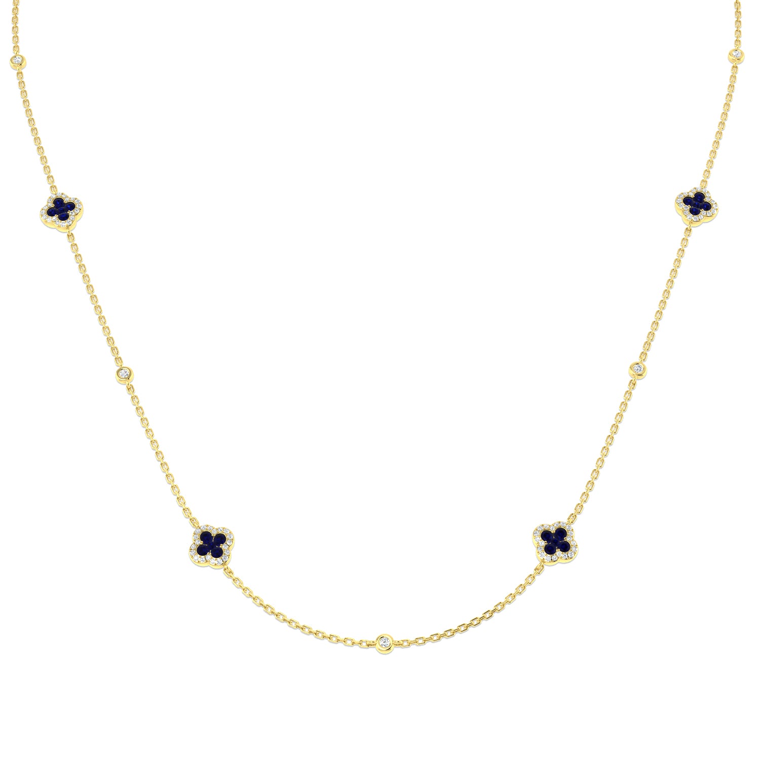 18ct Yellow Gold 1.03ct Blue Sapphire Necklace