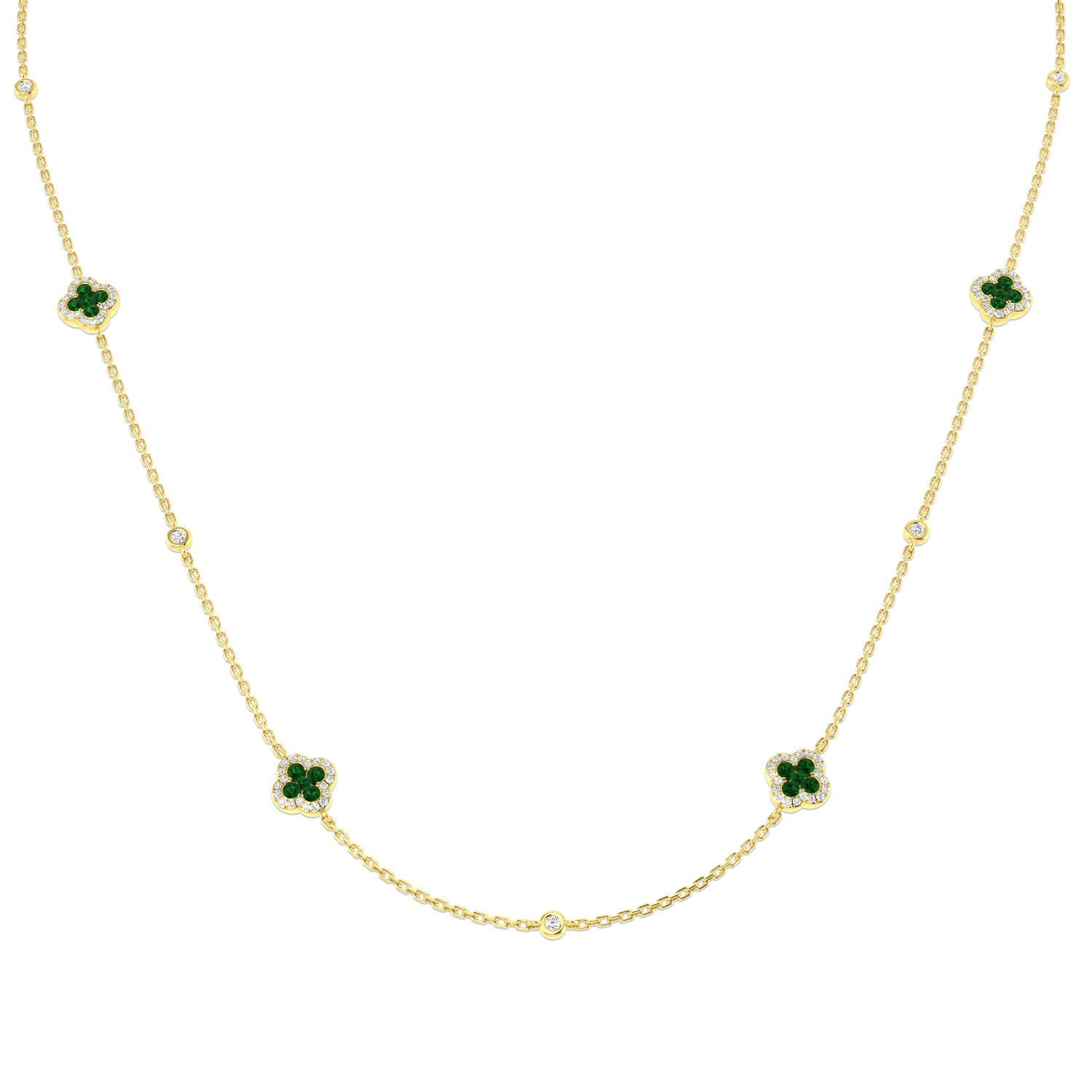18ct Yellow Gold 0.77ct Emerald Necklace