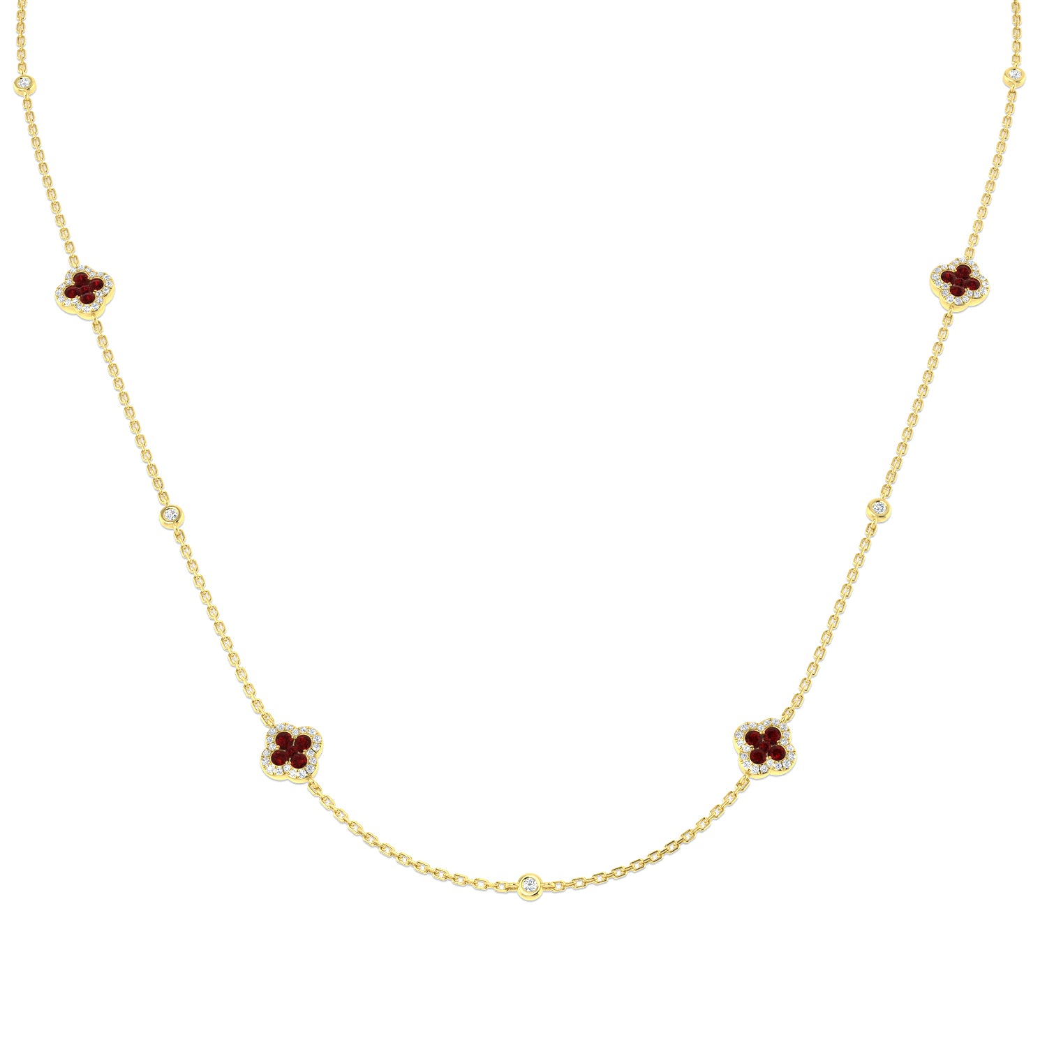 18ct Yellow Gold 0.99ct Ruby Necklace