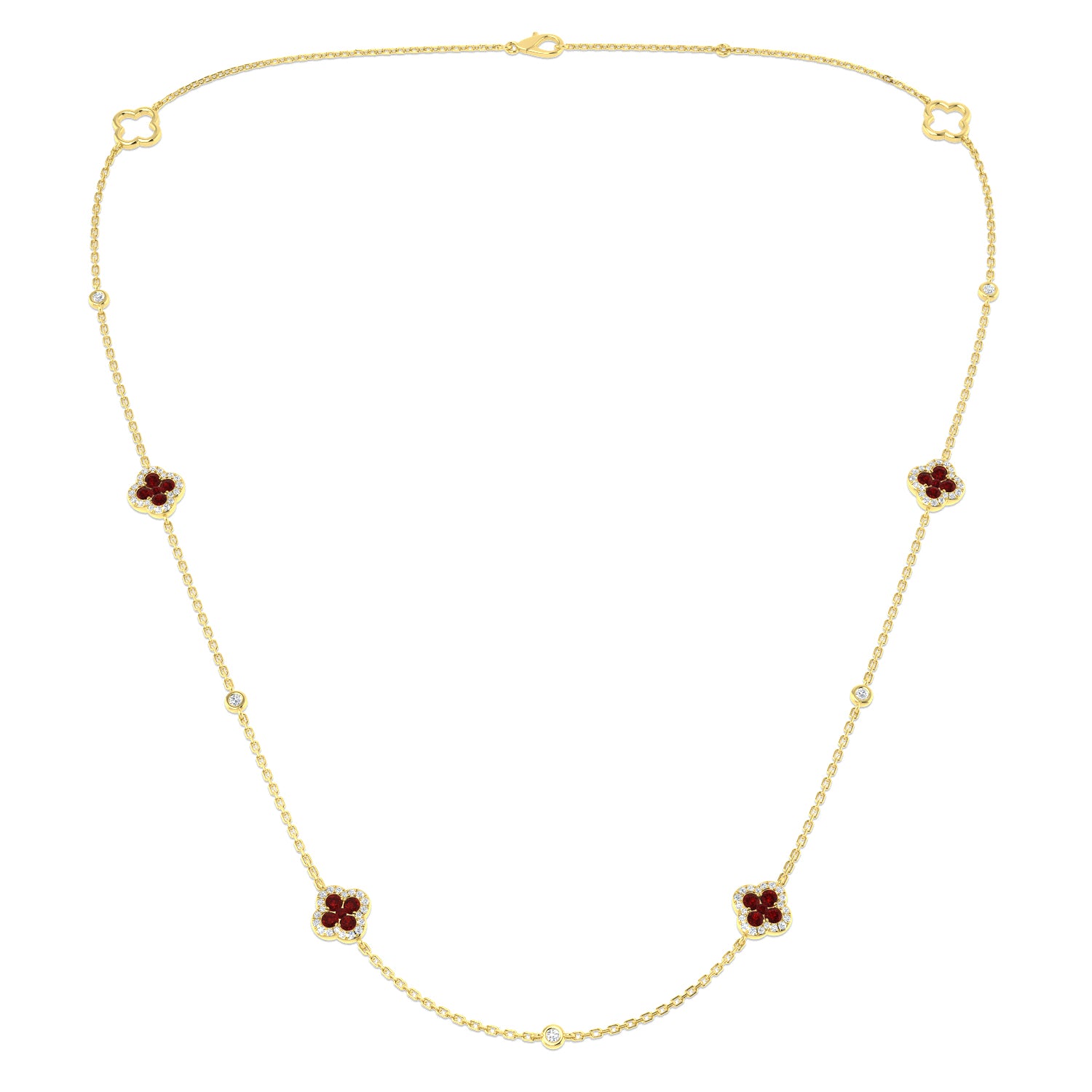 18ct Yellow Gold 1.38ct Ruby Necklace