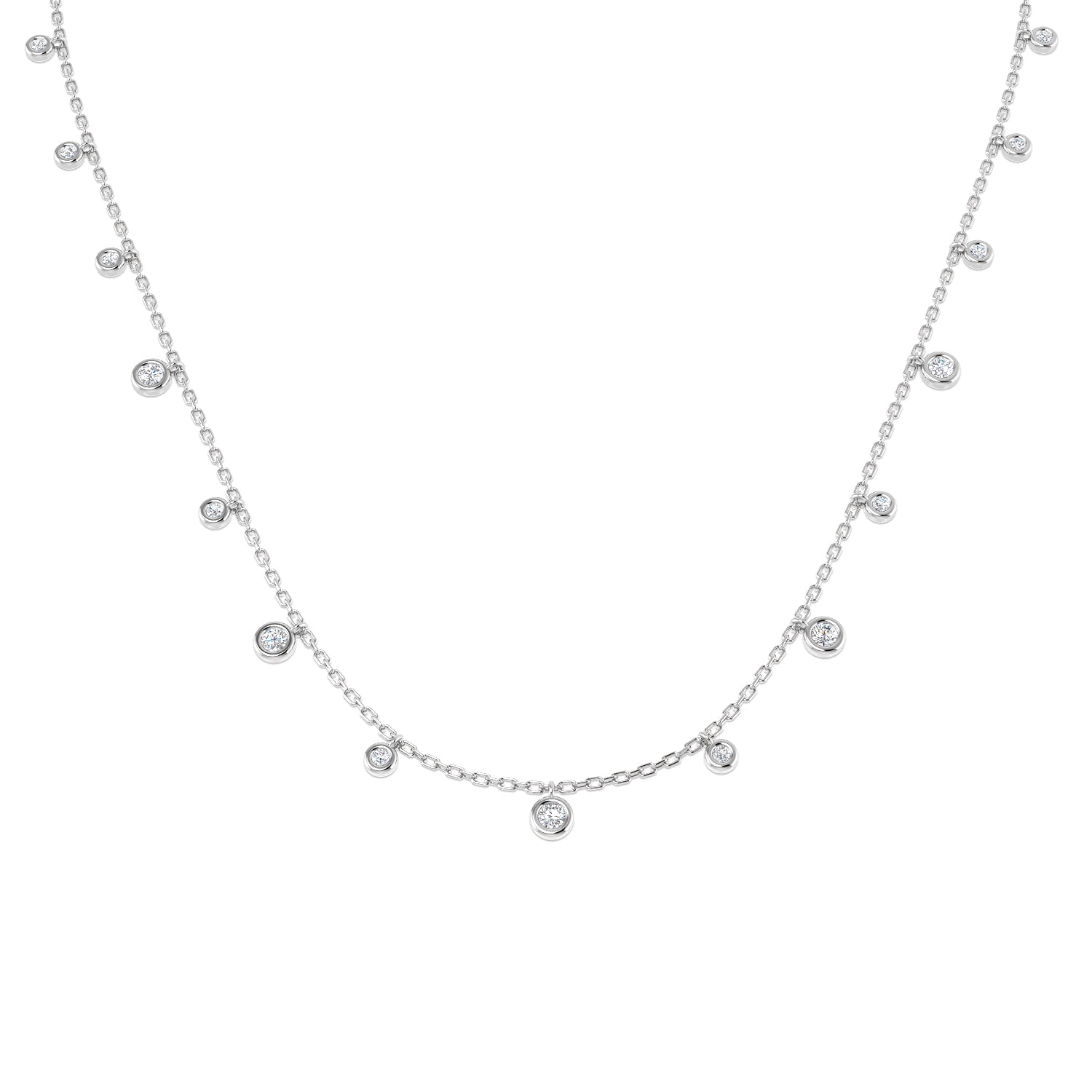 9ct White Gold 0.46ct Laboratory Grown CVD Necklace