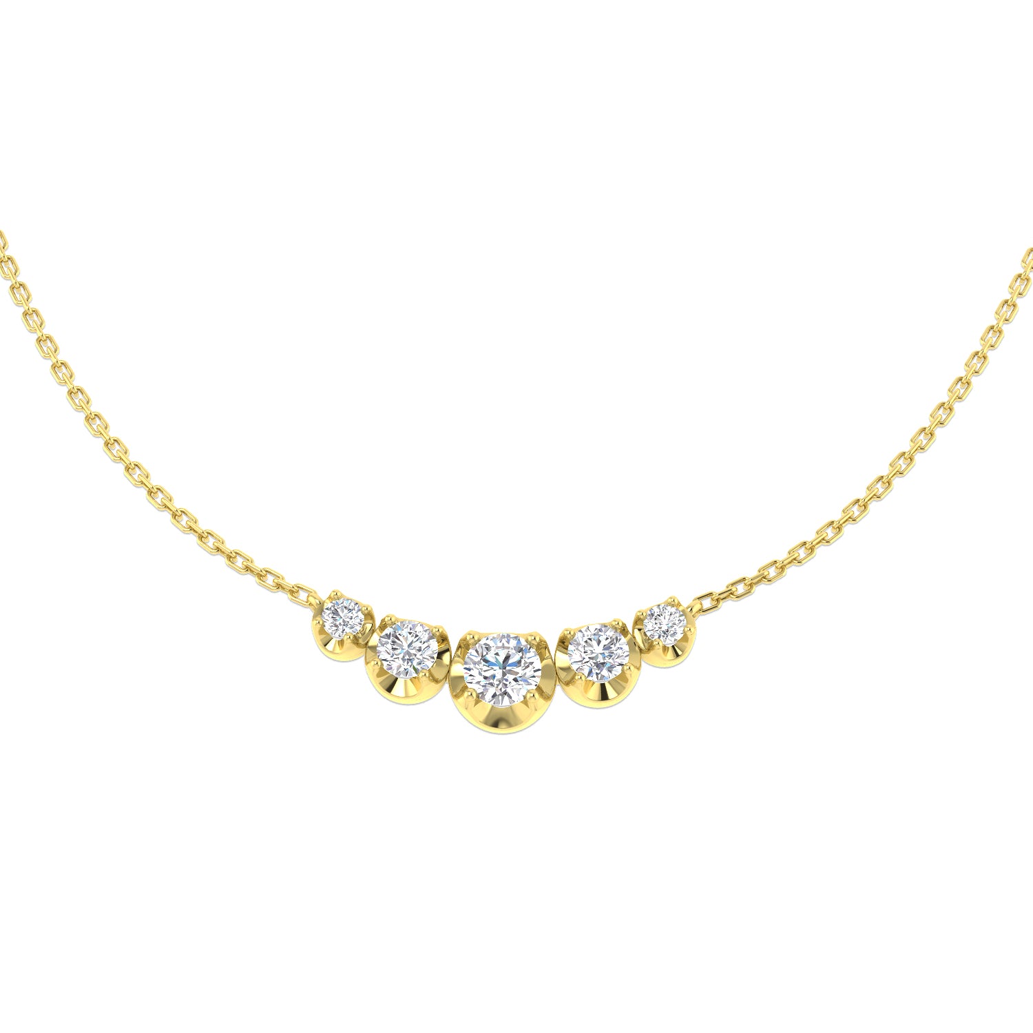 9ct Yellow Gold 0.75ct Laboratory Grown CVD Necklace