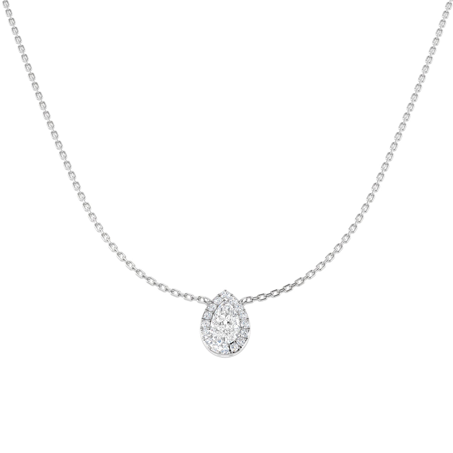 9ct White Gold 0.65ct Laboratory Grown CVD Necklace