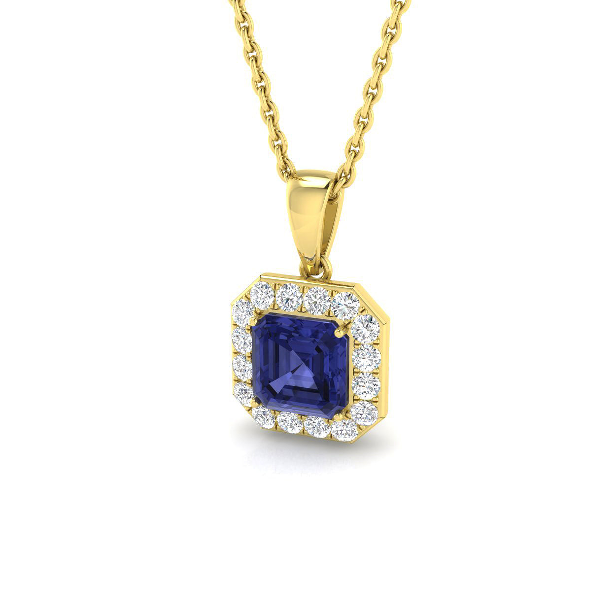 18ct Yellow Gold 0.96ct Multi Sapphire Pendant