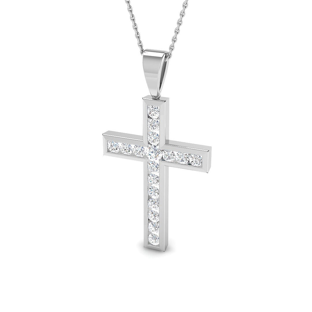 9ct White Gold 0.97ct Laboratory Grown CVD Pendant