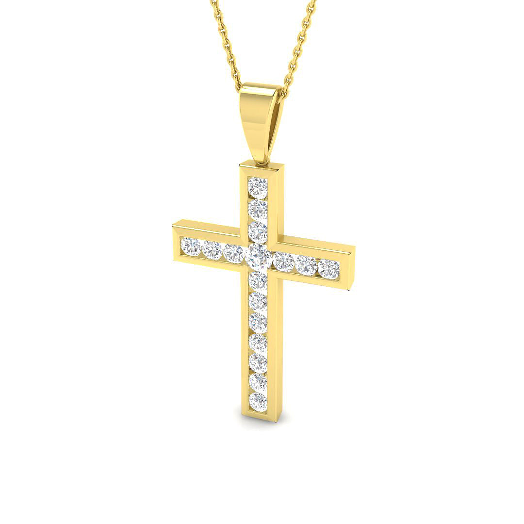 9ct Yellow Gold 0.97ct Laboratory Grown CVD Pendant