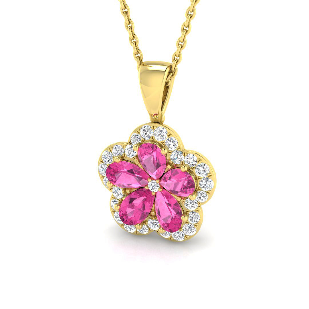 9ct Yellow Gold 1.41ct Pink Sapphire Pendant