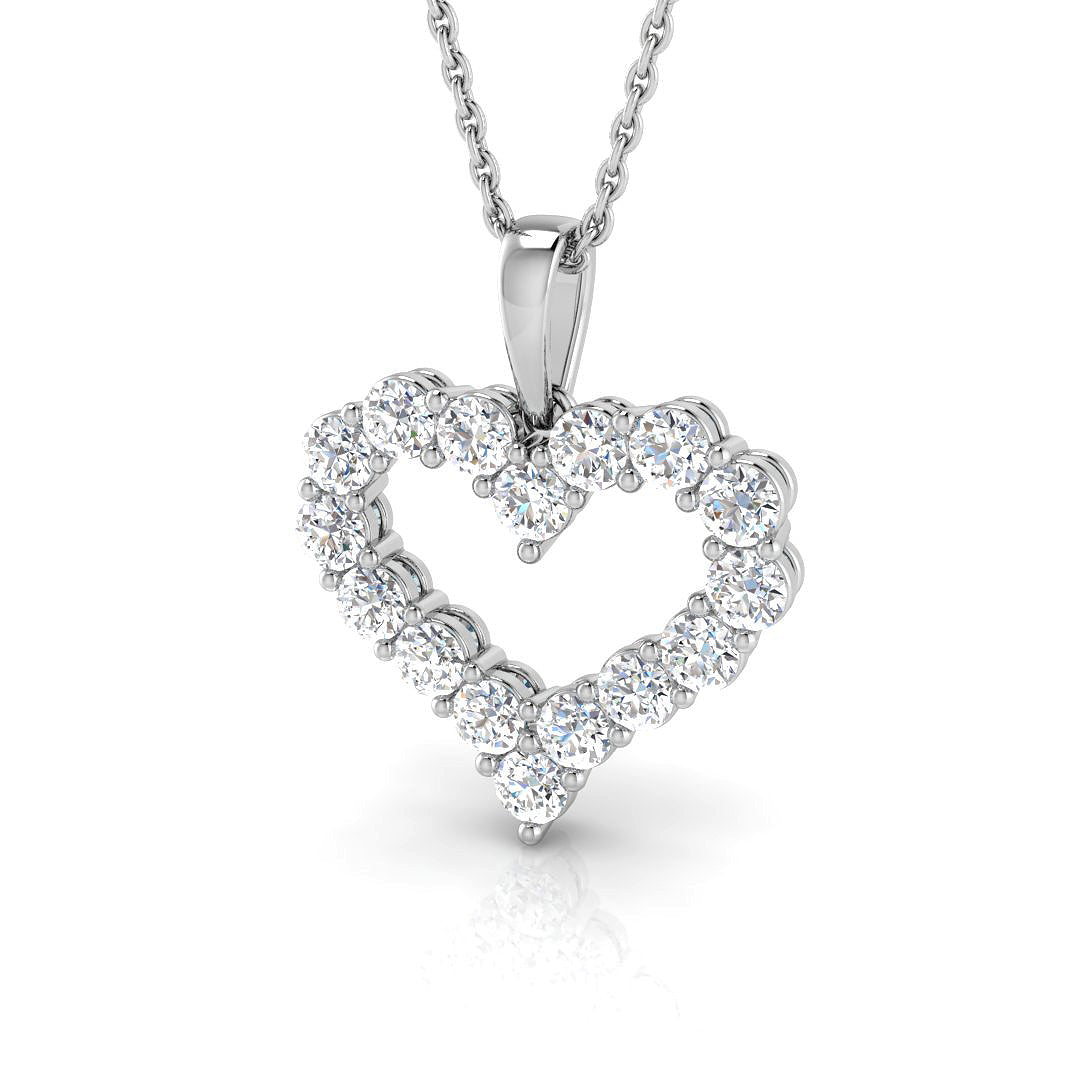9ct White Gold 0.99ct Laboratory Grown CVD Pendant
