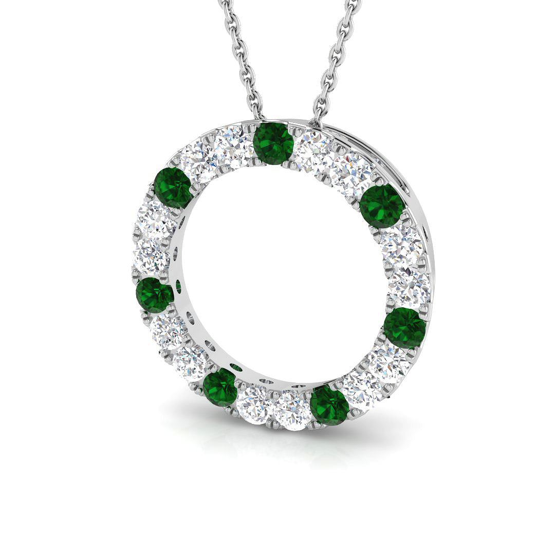 9ct White Gold 0.98ct Emerald Pendant