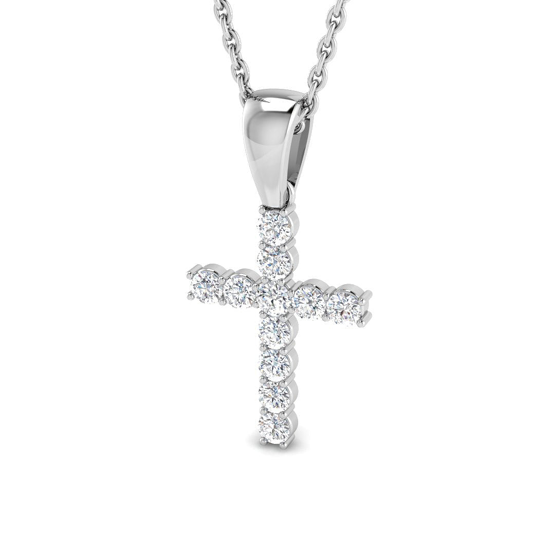 9ct White Gold 0.25ct Laboratory Grown CVD Pendant
