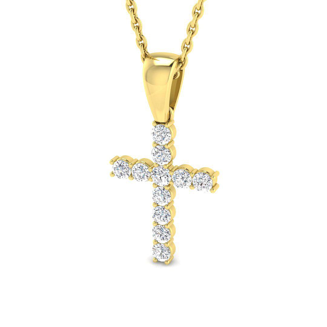 9ct Yellow Gold 0.25ct Laboratory Grown CVD Pendant