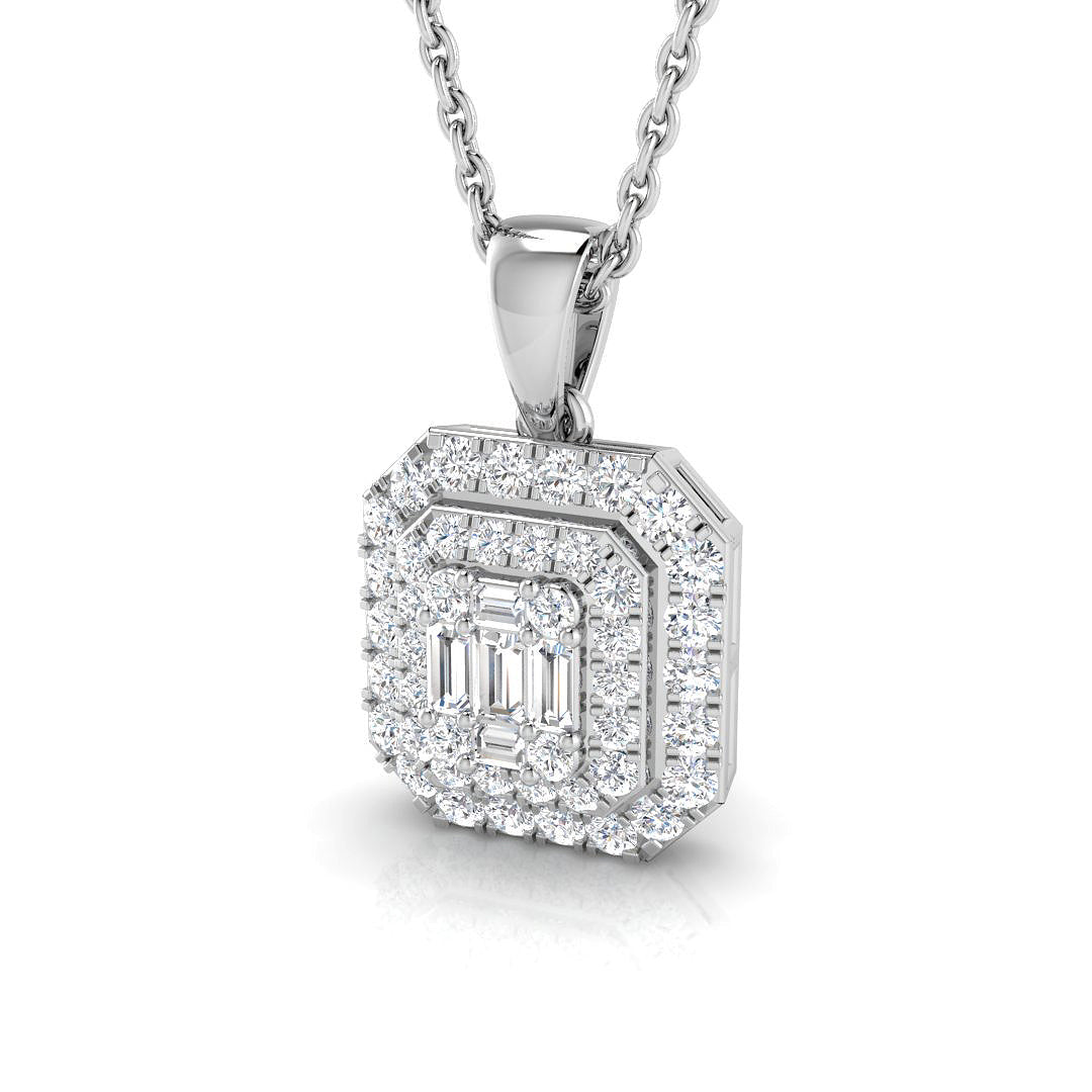 9ct White Gold 0.37ct G SI2 Diamond Pendant