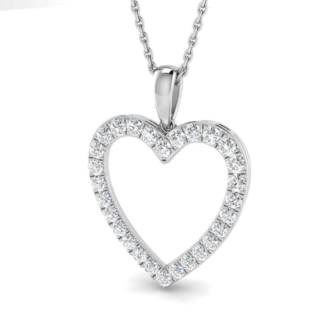 9ct White Gold 0.49ct Laboratory Grown CVD Pendant