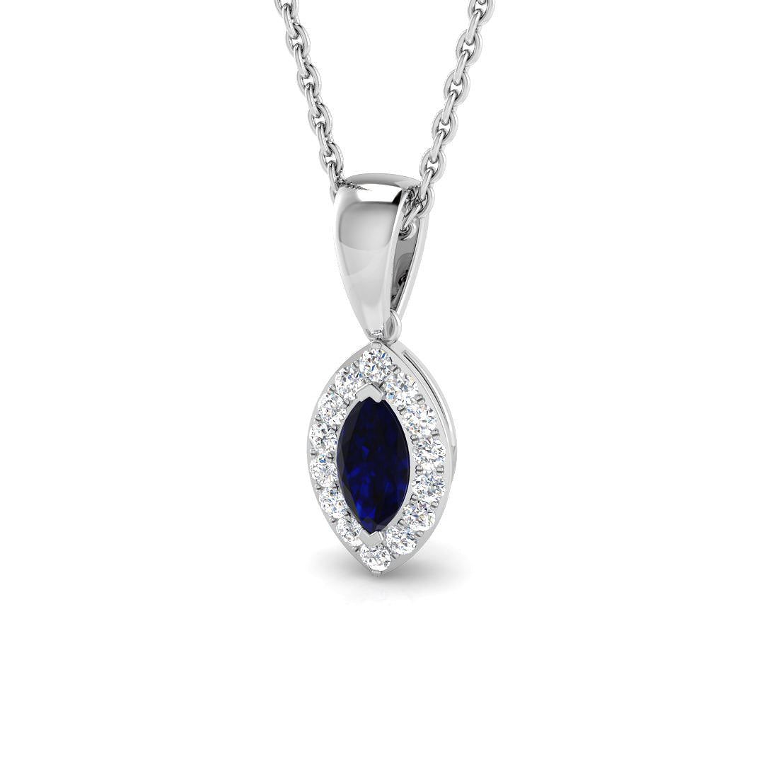 18ct White Gold 0.67ct Blue Sapphire Pendant