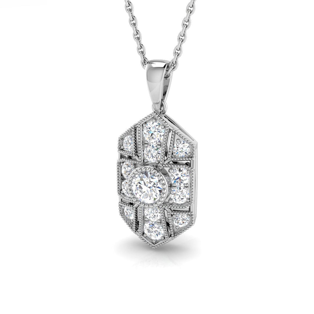 18ct White Gold 0.49ct G SI2 Diamond Pendant