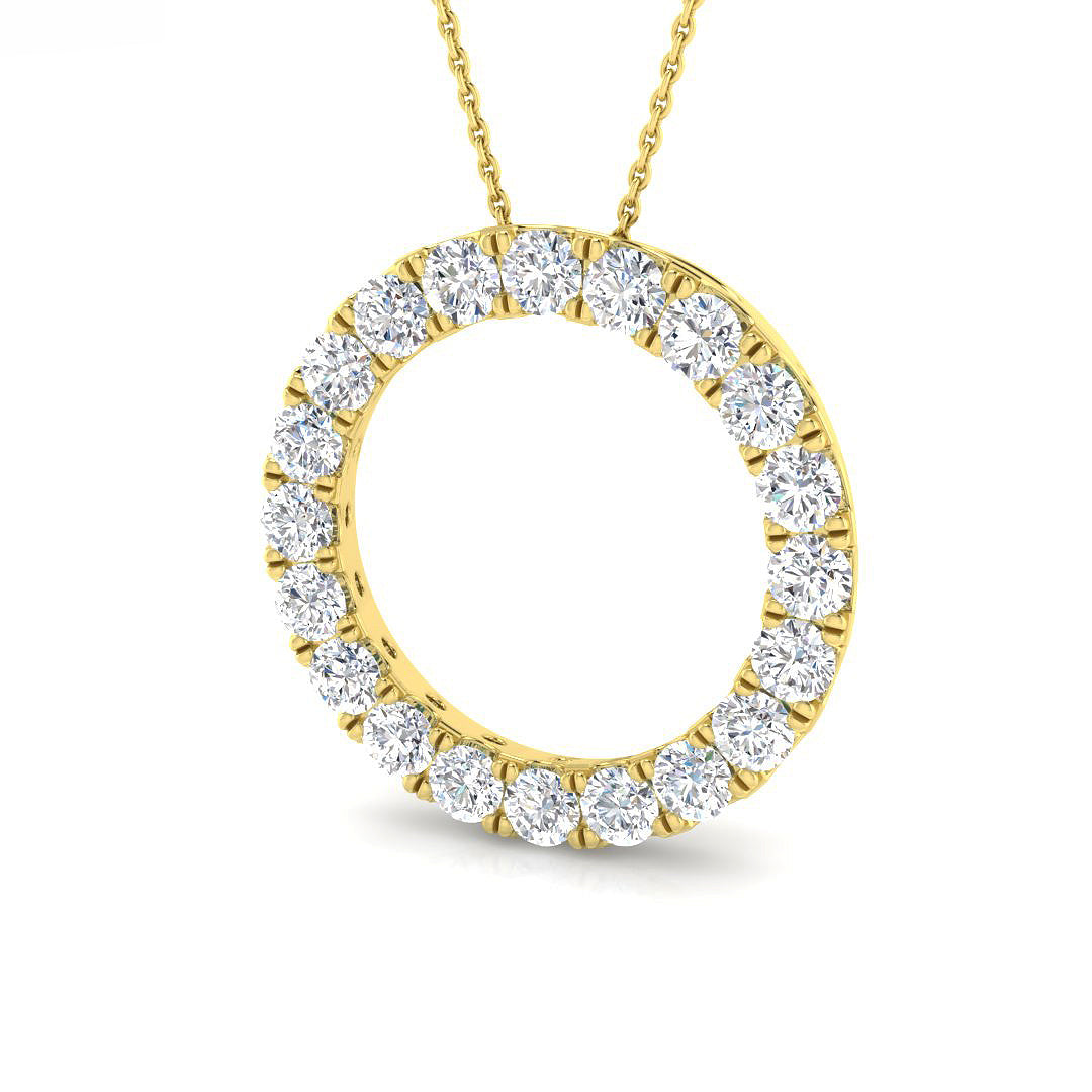9ct Yellow Gold 3.13ct Laboratory Grown CVD Pendant
