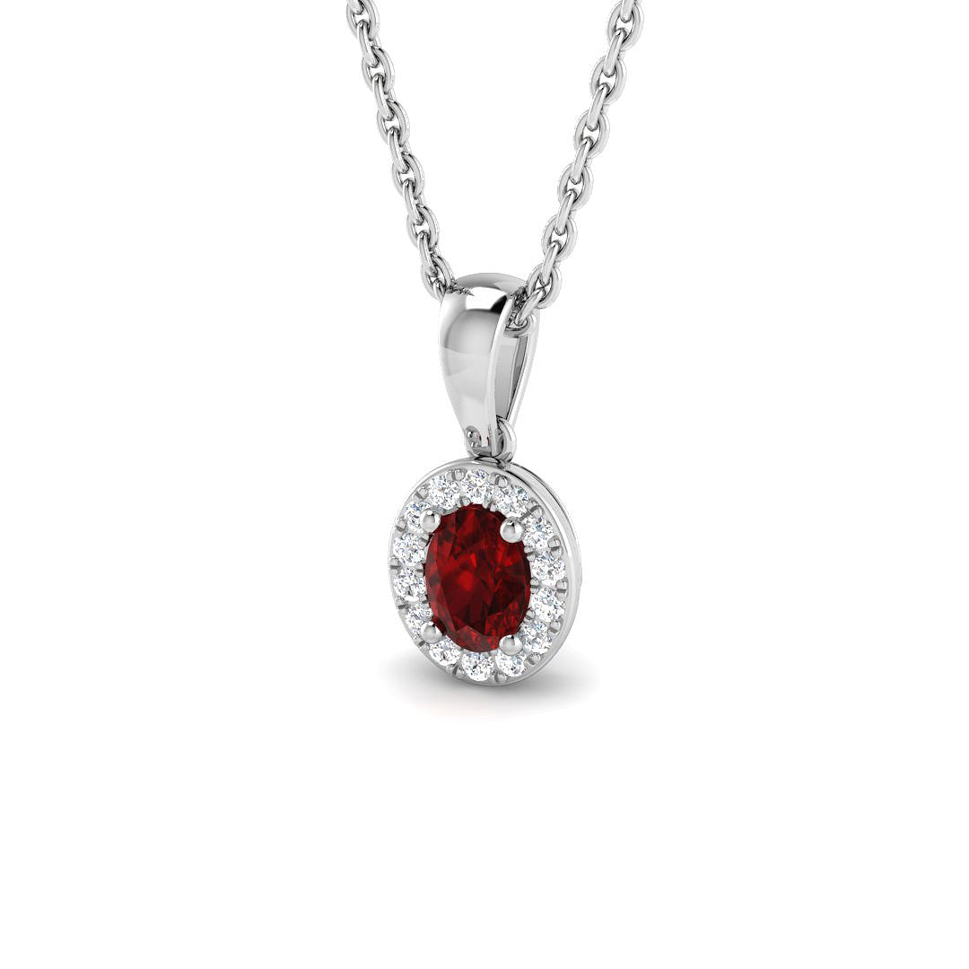 9ct White Gold 0.29ct Ruby Pendant