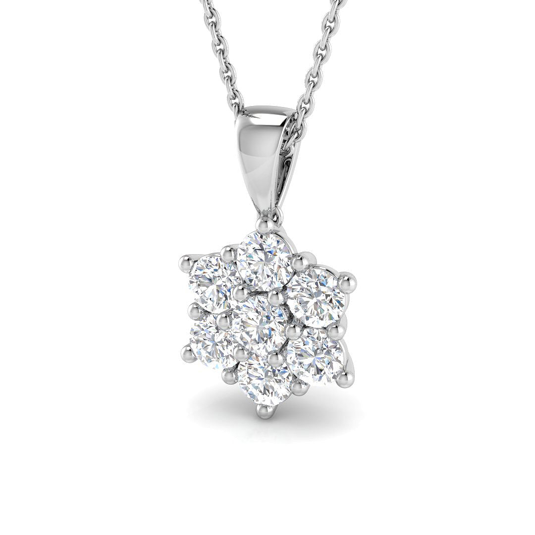9ct White Gold 1.01ct Laboratory Grown CVD Pendant