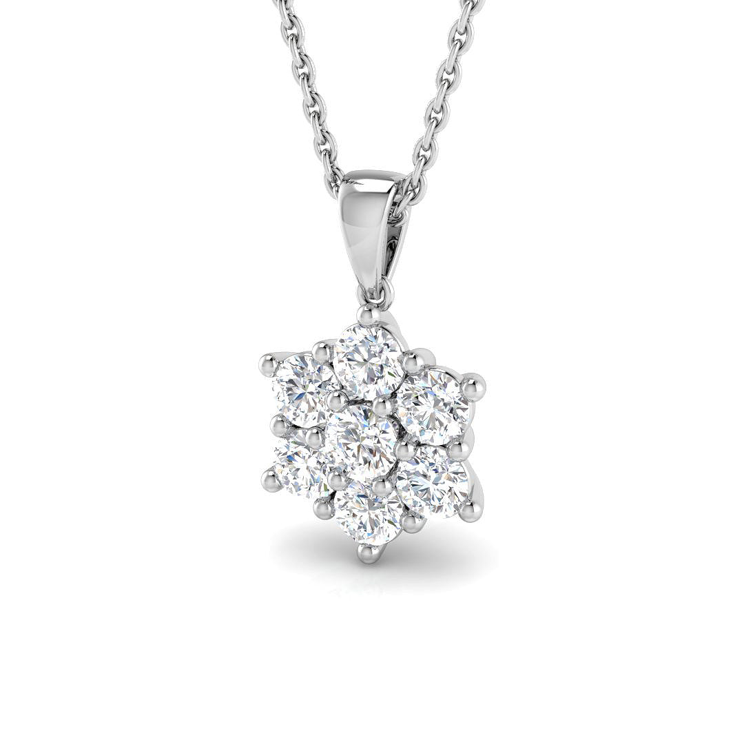 9ct White Gold 0.78ct G I1 Diamond Pendant