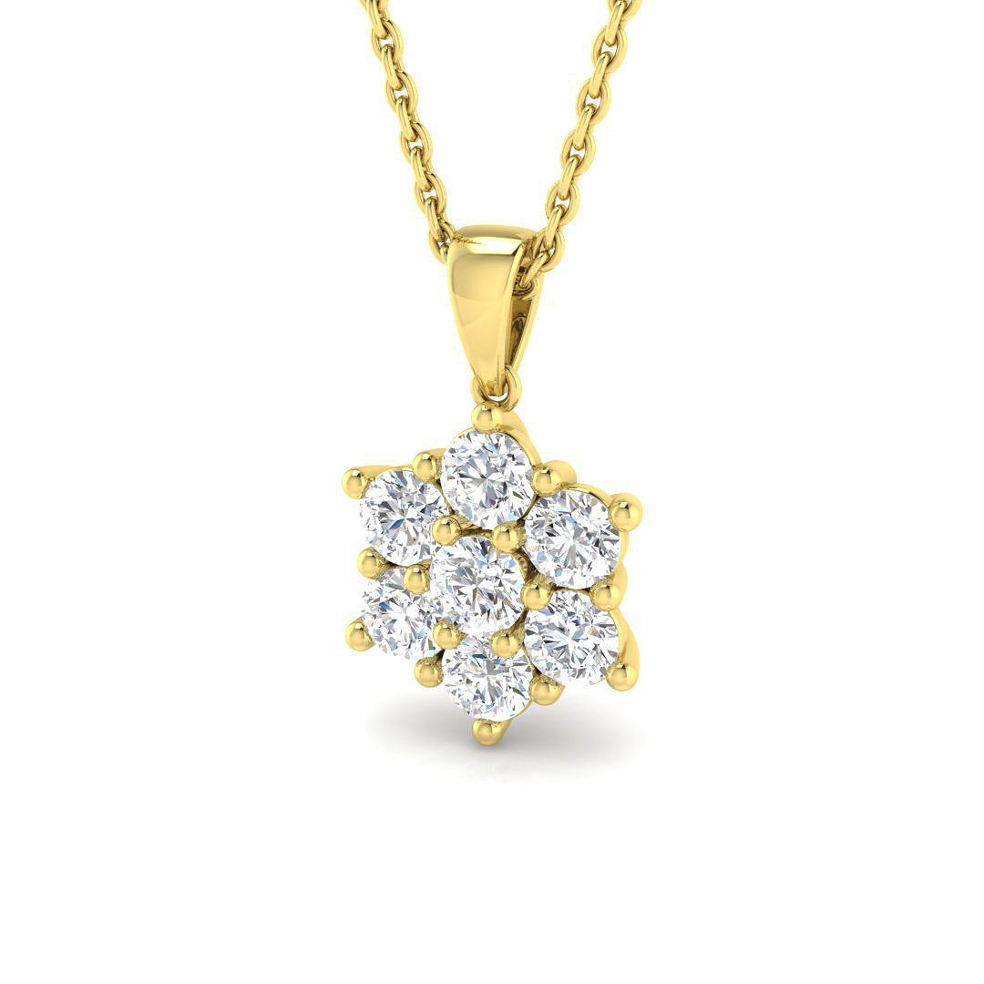 9ct Yellow Gold 0.78ct G I1 Diamond Pendant